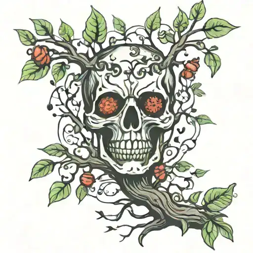 poison tree branch tattoo design idea