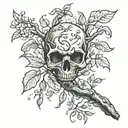 poison tree branch tattoo design idea