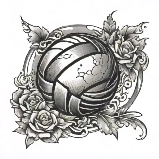volleyball with "follow the bliss"  tattoo design idea