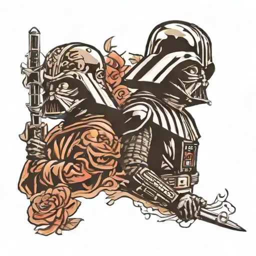 darth Vader and anakin tattoo design idea