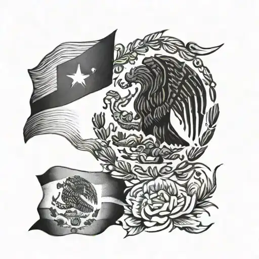 Mexican flag and Filipino flag tattoo design idea