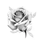 red rose with mom name tattoo design idea