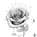 red rose with mom name tattoo design idea