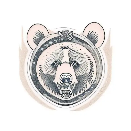 black bear, slim, crawling tattoo design idea