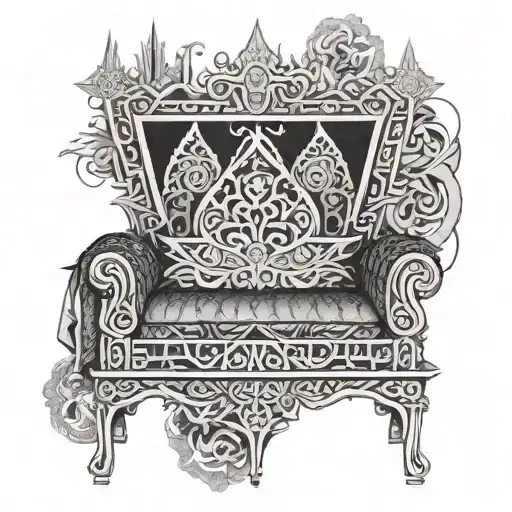 persian throne and crown  tattoo design idea