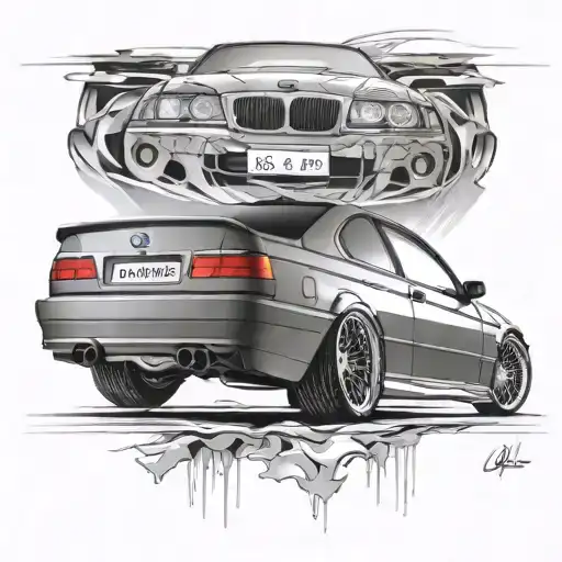 Bmw e36 coupes tattoo design idea