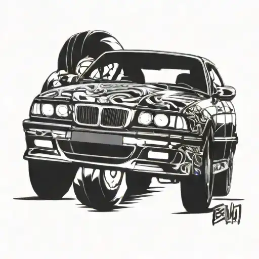 Bmw e36 320i coupe tattoo design idea