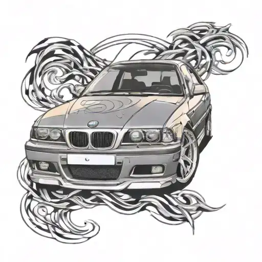 Bmw e36 320i coupe tattoo design idea