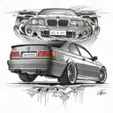 Bmw e36 coupes tattoo design idea