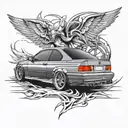 Bmw e36 coupes tattoo design idea