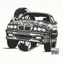 Bmw e36 320i coupe tattoo design idea