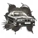 Bmw e36 320i coupe tattoo design idea