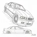 Bmw e36 320i coupe tattoo design idea