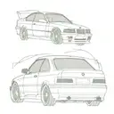 Bmw e36 320i coupe tattoo design idea