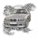 Bmw e36 320i coupe tattoo design idea