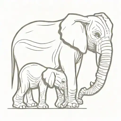 name Regina elepahnt w/ child tattoo design idea