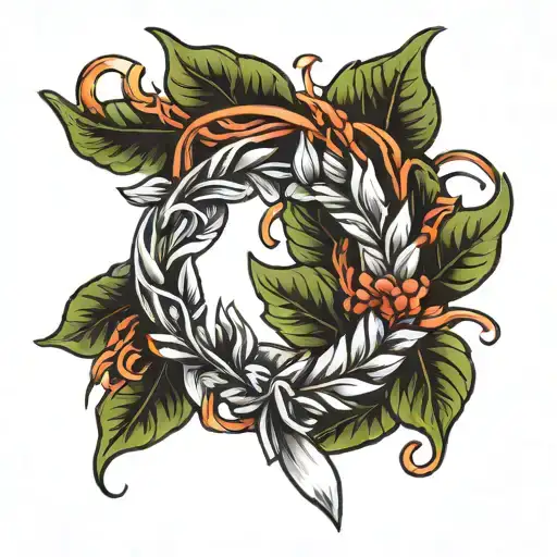 laurel wreath made out of knives  tattoo design idea