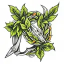 laurel wreath made of knives  tattoo design idea