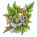 laurel wreath made of knives  tattoo design idea