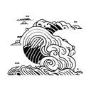 tidal wave tattoo design idea