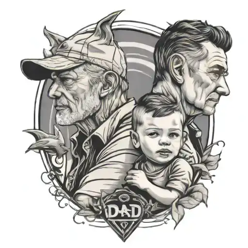 dad and son tattoo design idea
