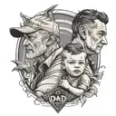 dad and son tattoo design idea