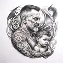 dad and son tattoo design idea