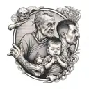 dad and son tattoo design idea