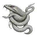 snake wrapped around crow tattoo design idea