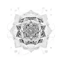 An intricate mandala design incorporating Koe Wetzel's album covers tattoo design idea