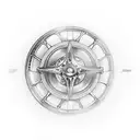 rim of a car wheel with ace of spade  tattoo design idea