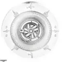 rim of a car wheel with ace of spade  tattoo design idea