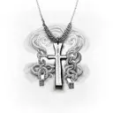 Broken Chains with cross in middle tattoo design idea