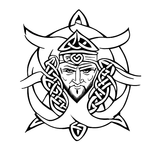 Celtic warrior  tattoo design idea