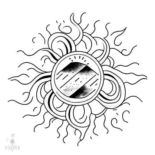 A minimalist tattoo of a sun catcher cascading watercolor rainbows of light tattoo design idea