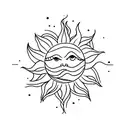 A minimalist tattoo of a sun catcher cascading watercolor rainbows of light tattoo design idea