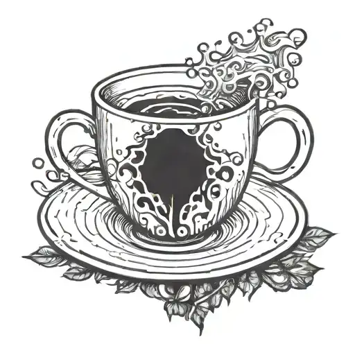 a coffee mug and the high of caffeine in your system  tattoo design idea