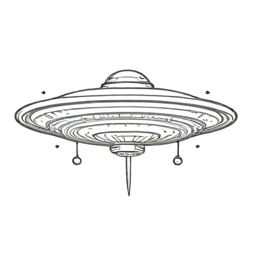 ufo spaceship tattoo design idea