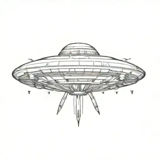 ufo spaceship tattoo design idea