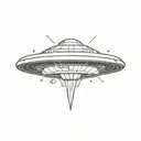 ufo spaceship tattoo design idea