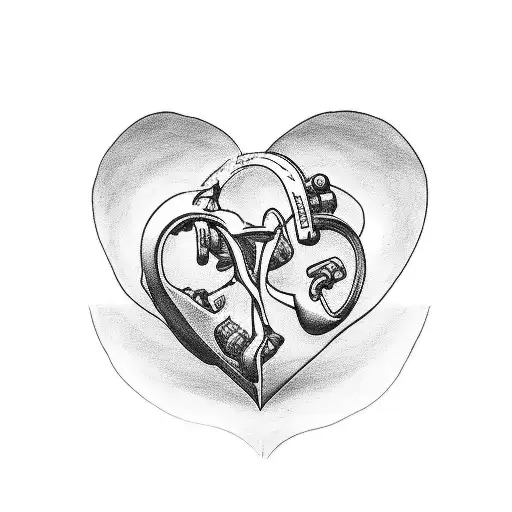 Design a minimalist tattoo of a classic car silhouette surrounded by a heart shape symbolizing your passion for cars and family. tattoo design idea