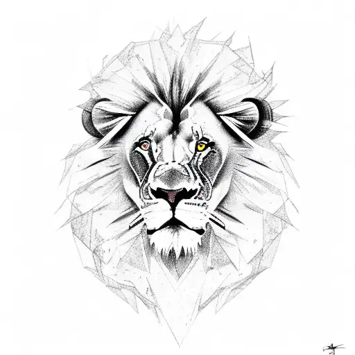 Lion with lightning and thunder tattoo design idea