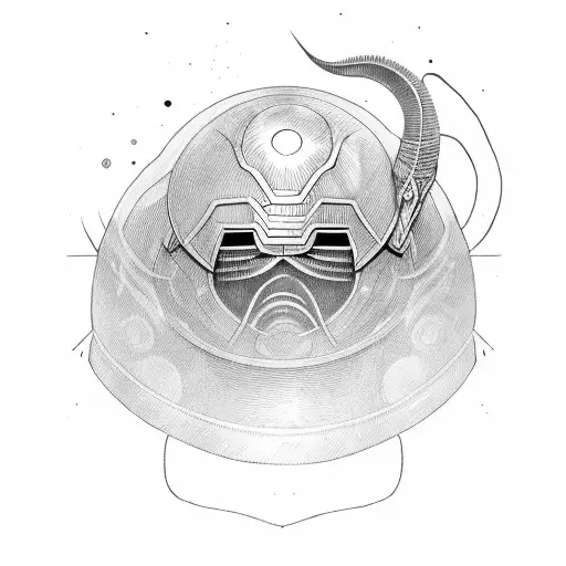 Gut's sword plunged into griffith's helmet tattoo design idea