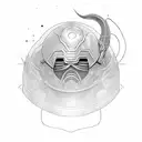 Gut's sword plunged into griffith's helmet tattoo design idea