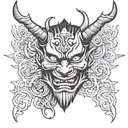 hannya mascara tattoo design idea