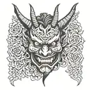 hannya mascara tattoo design idea