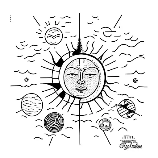 A minimalist tattoo about 'if i don't approach the sun as equals, i'm lost' tattoo design idea