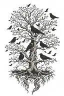 poison tree with crows around it  tattoo design idea