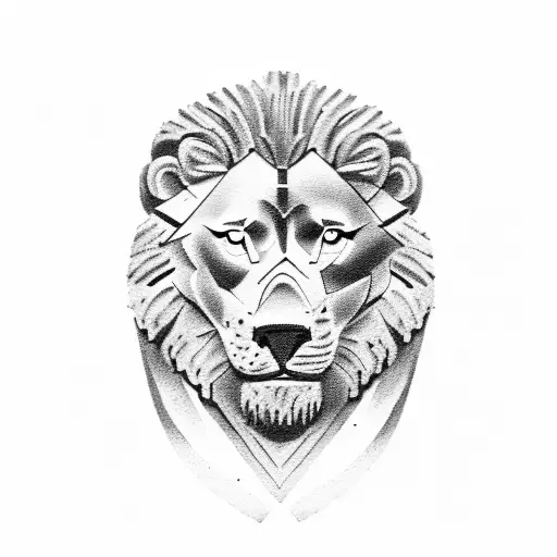 A dotwork tattoo featuring the iconic Roman Colosseum, with a lion and a wolf standing on either side, symbolizing strength and power. tattoo design idea