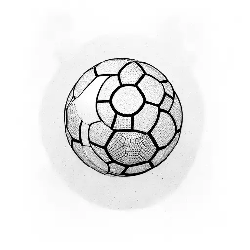 Create a tattoo design that combines a soccer ball, footy boots, a path, and a landscape in a blackwork style. tattoo design idea
